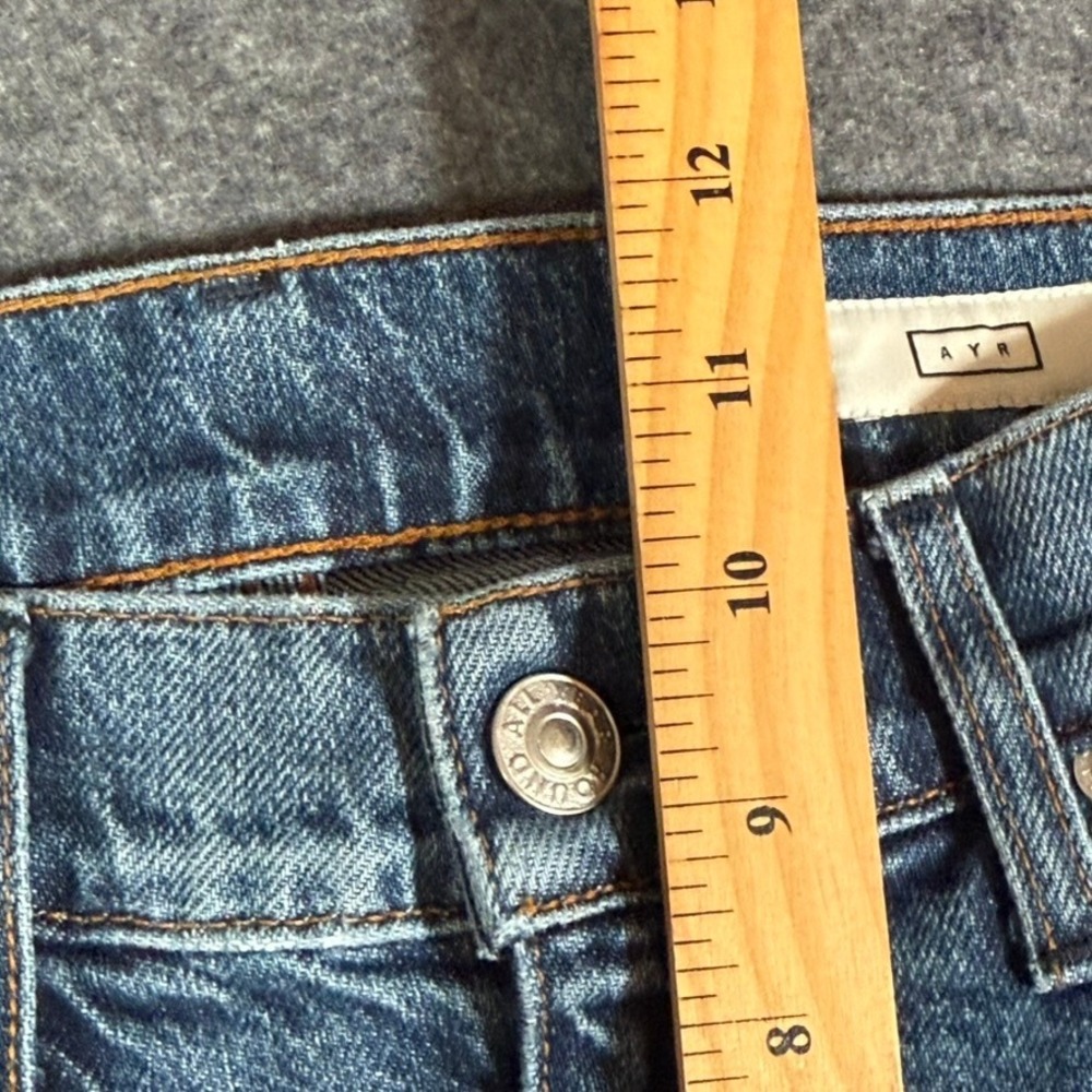 AYR The Secret Sauce Wide Leg Distressed Jeans Medium Wash Blue Size 26 Made LA - Picture 9 of 12